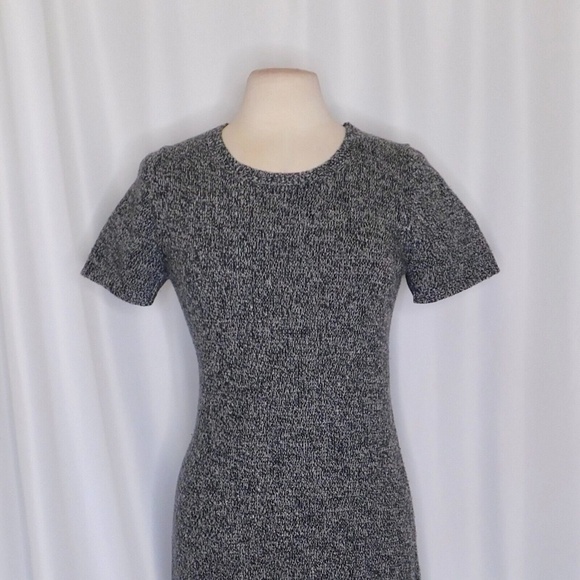 THEORY Wool Dorthea M Loryelle Dress Heathered Gray Sweater Knit Sheath Large - Picture 4 of 16